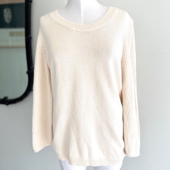 Talbots Bateau Neck Sweater Ivory Angora Rabbit Blend NWT - Picture 1 of 6